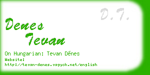 denes tevan business card